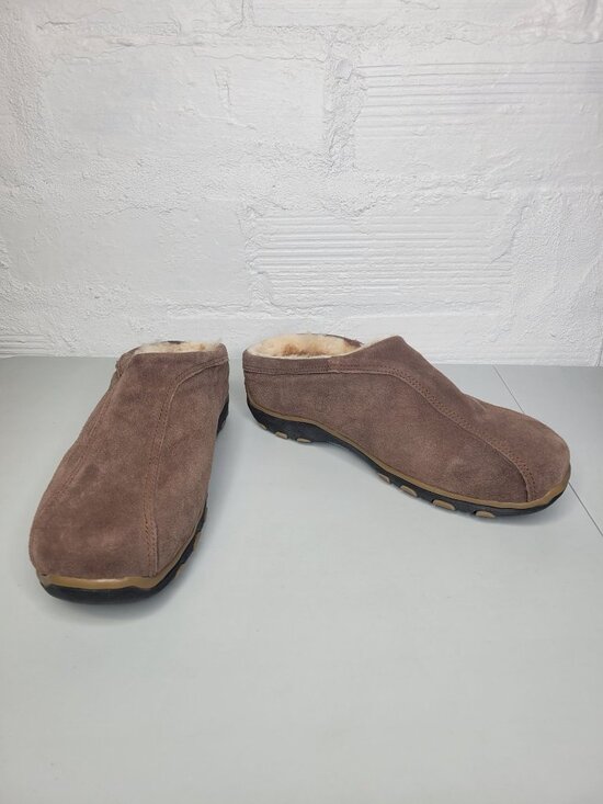 Old Friend Men\'s Size 11 Sheepskin Lined Suede Leather Hard Sole Slippers Brown main image 10